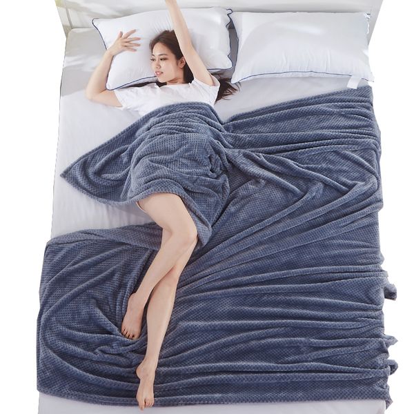 

blanket breathable mesh blanket coral flannel sofa couch bed plane travel plaids44