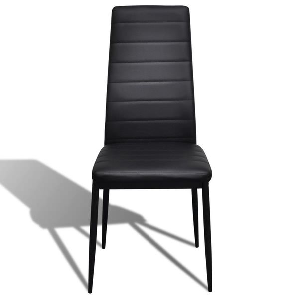 

2 pcs chair dining black slim line kitchen furniture