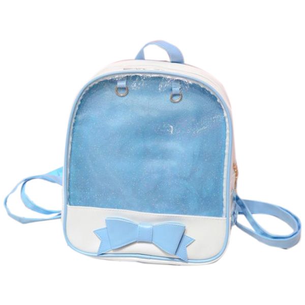 

korean women's backpack fashion bow backpack trend simple personality transparent
