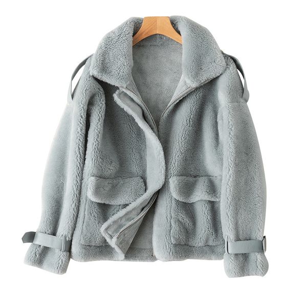 

100% шерсть куртка sheep shearling топы осень пальто зимы женщин одежда 2020 корейский real fur coat женский abrigo mujer zt4535, Black
