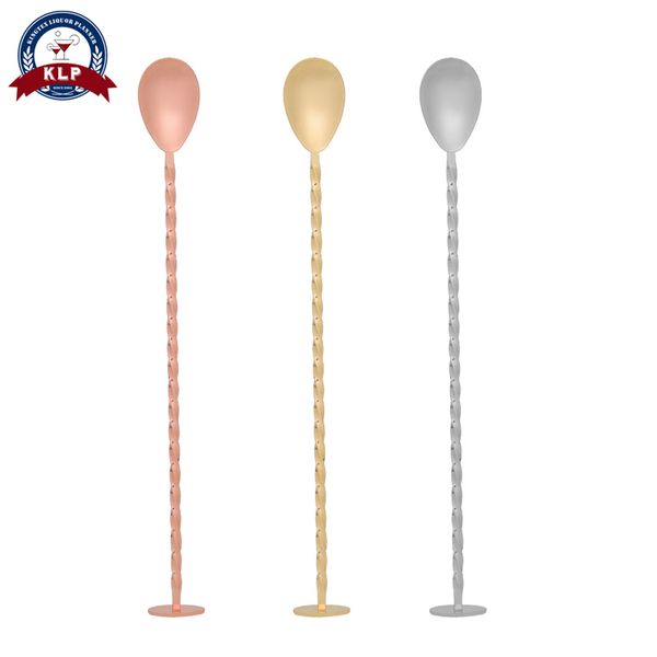 

reusable 304 stainless steel metal long handle cocktail mixing spoon
