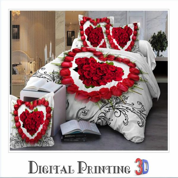 

3d bedding set black rose print cotton duvet cover set bedclothes pillowcase bed sheet bed home textiles