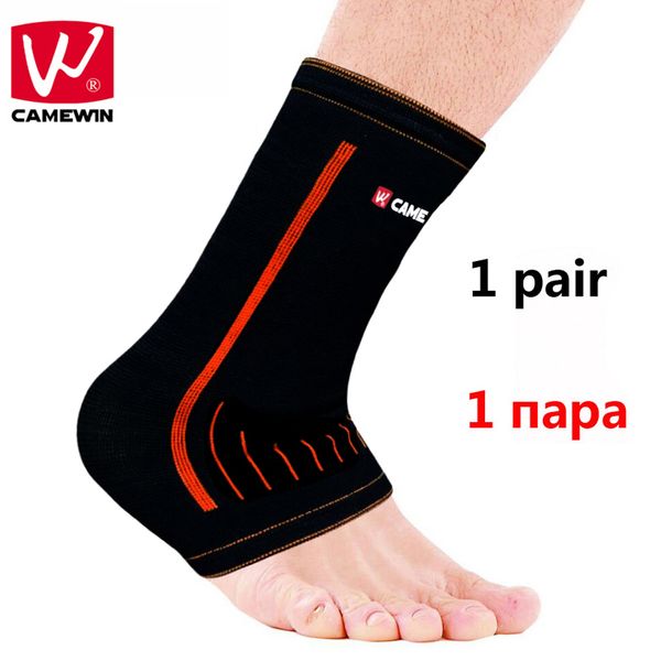 

camewin brand 1 pair ankle support elasticity breathable ankle brace basketball football badminton scotch tape for men and w, Black;gray