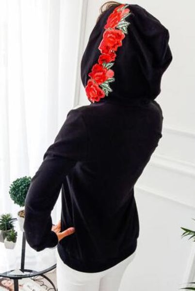 

women hoodies sweatshirts ladies autumn winter fall new sweat rose festivals classics fashion sports shirts hoodies, Black