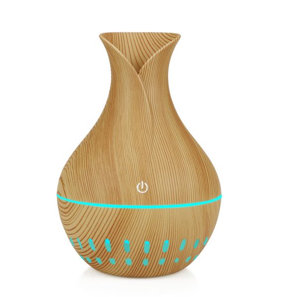 

new home use healthy humidifier 130ml wooden usb aroma air fresher diffuser with hollow base 3 colors