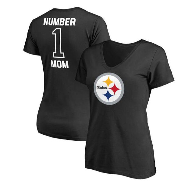

Women's Pittsburgh Mothers Day Steelers Pro Line Royal #1 Mom V-Neck T-Shirt Gift For Mother Free Shipping