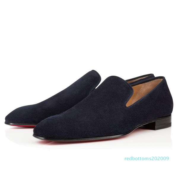 

brand red bottom loafers luxury party wedding shoes designer black patent leather suede dress shoes for mens slip on flats rr09