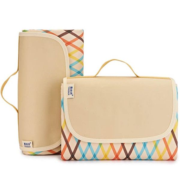 

triponeer extra large outdoor beach picnic blanket57'x79'foldable patterned waterproof handy folding flowes