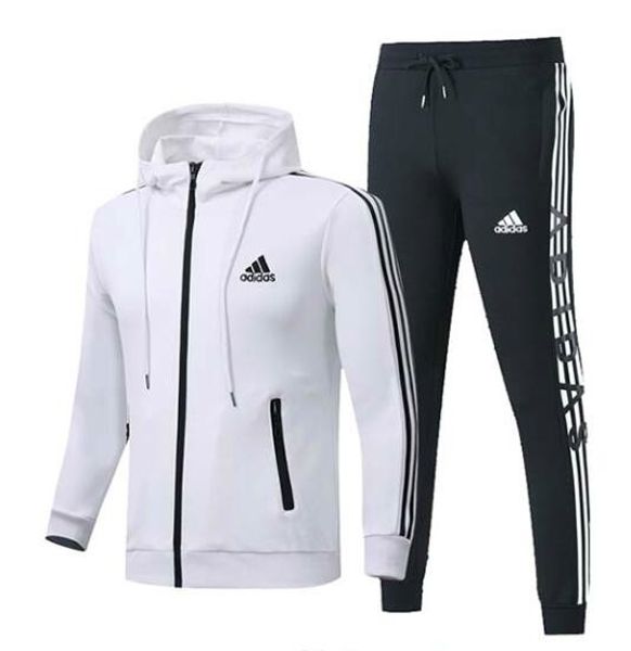 

длинный рукав мужские костюмы комплекты потовых hooded tracksuit track три полоски мужской sweatsuit мужские спортивные костюмы мужская одеж, Gray