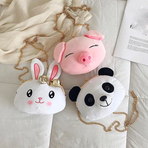 

cartoon female shoulder bag women's cute animals handbags ladies chain crossbody bags girl pig animal mobile phone mini bags