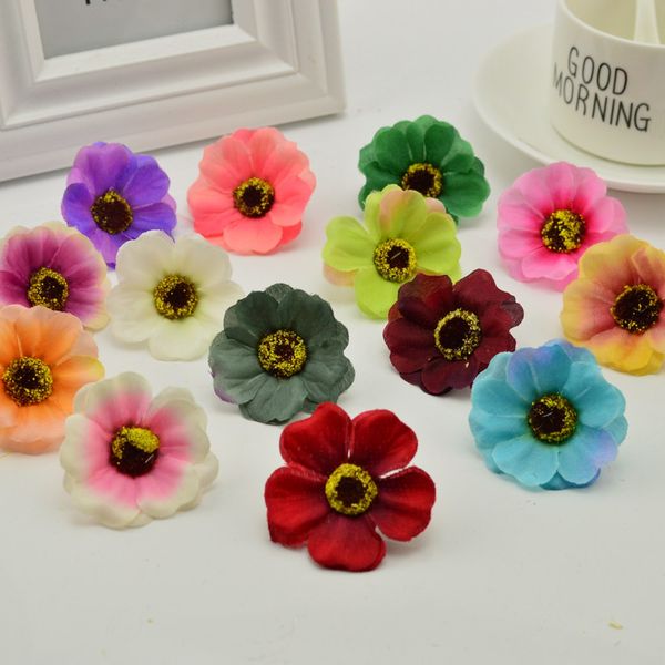

50pcs artificial flowers silk cherry for handicrafts home wedding decoration diy gift stamens for needlework chrysanthemum