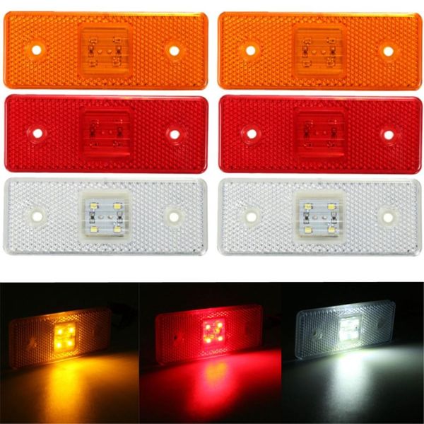 

new 24v 4 led truck trailer lorry side marker light lamp amber white red