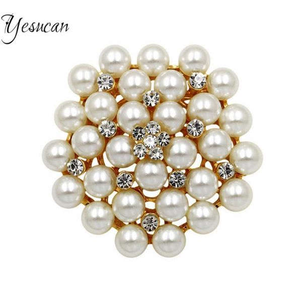 

pins, brooches snowflake big imitation pearls rhinestone for women crystal clothing accessories jewelry pins dress collar pin, Gray