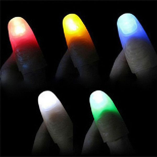 

2pc funny novelty light-up thumbs led light flashing fingers magic trick props amazing glow toys children kids luminous gifts xlvqe, Black;brown