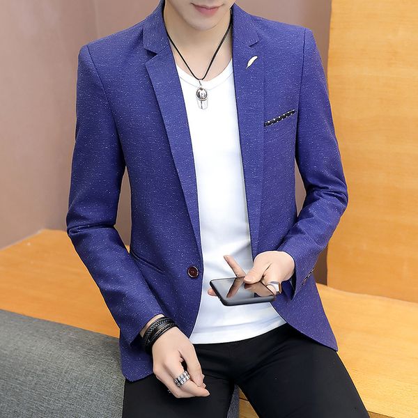 

the new man 2019 autumn leisure wave point suit suits young fashion cultivate one's morality, White;black