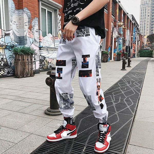 

men hip hop black cargo pants joggers sweatpants overalls men white street dance streetwear harem pants women casual trousers