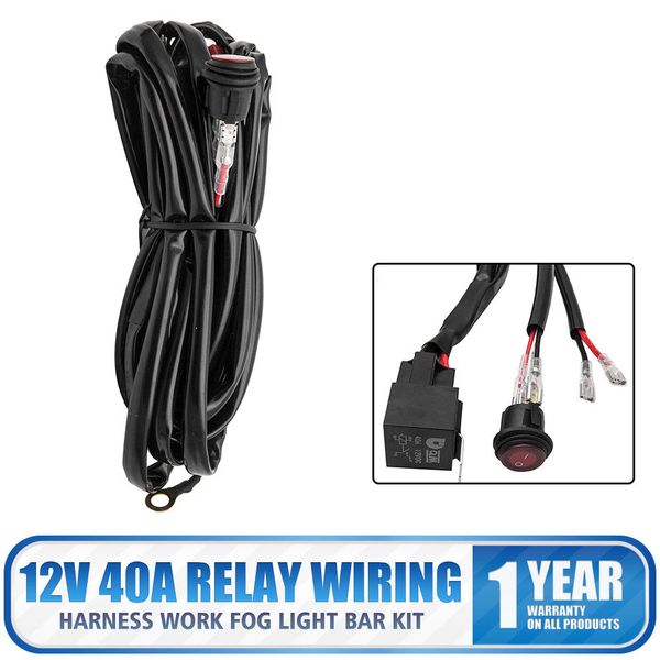 

40a 12v wiring harness kit line switch relay harness for 2 led work light bar