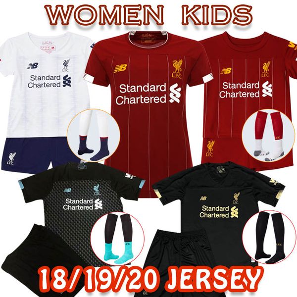 

19 20 liverpool lfc women kid kit 100 thailand quality kid occer jer ey 4xl alah firmino keita virgil mane home away third hirt