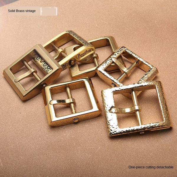 

pure copper brass detachable belt buckle integrated cutting pin buckle belt card, Slivery;black