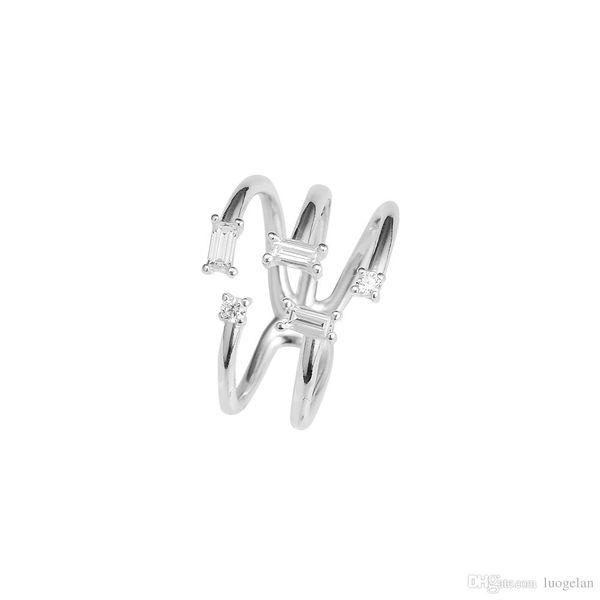 

2018 winter 925 sterling silver rings shards glitter ring original fashion engagement wedding rings diy charms jewelry for women, Slivery;golden