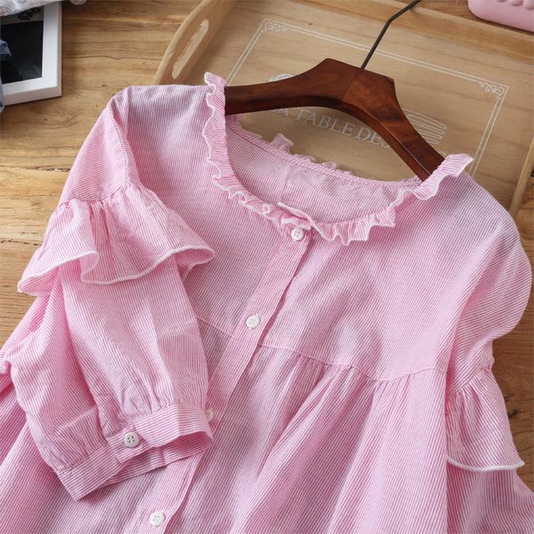 

chic striped shirt half sleeve casual womens shirts, White