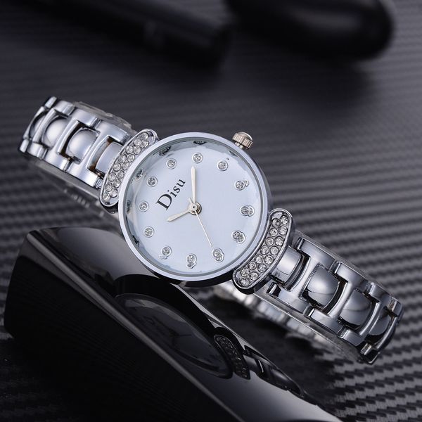 

watches women metal strap rhinestone bracelet watch exquisite small dial new fashion 2019 ladies quartz wristwatch clocks, Slivery;brown