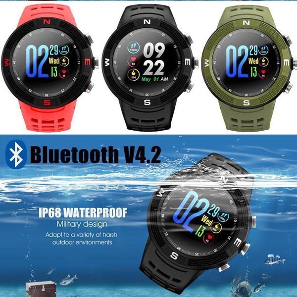 

f18 color screen smart men's watch heart rate sleep monitoring outdoor gps positioning smart sports watch bluetooth waterproof, Slivery;brown