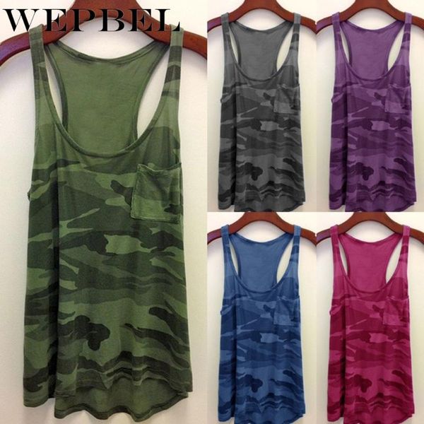 

summer women camouflage camis vest casual sleeveless u-neck loose tank, White