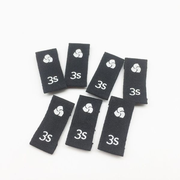 

custom cotton label printing label 1000pcs custom herringbone cotton screen printed labels for clothing main label, Black