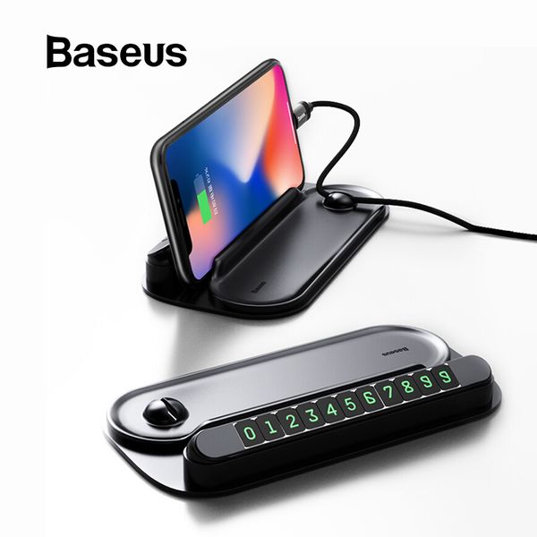 

baseus 2 in 1 car parking card with mobile phone holder car temporary parking phone number plate styling accessories