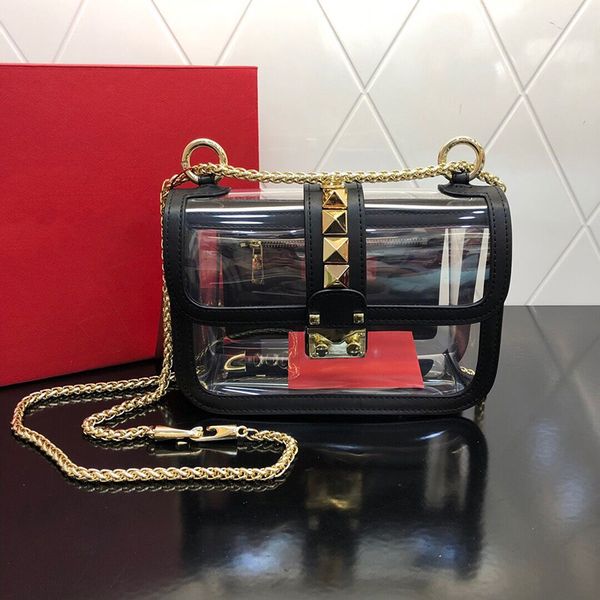 

fashion classic pvc transparent bag handbags purses genuine leather crossbody bags single shoulder messenger bag jelly package