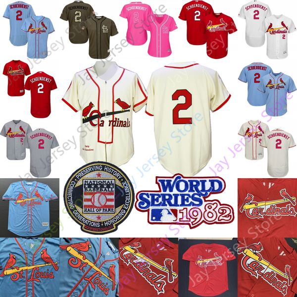 

Red Schoendienst Jersey 1982 World Series WS St. Louis Cooperstown Cardinals Baseball Hall Of Fame HOF Patch Pullover Button