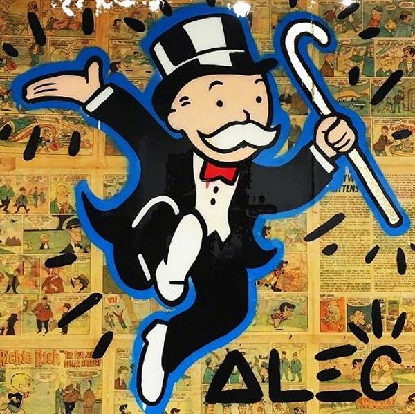 

modern abstract handpainted alec monopoly newspaper oil painting on canvas urban art wall decor park place multi sizes g181
