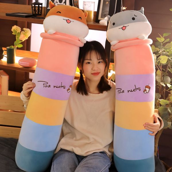 

подарок для детей радуга мультфильм хомяк длинный бросок подушки плюшевые игрушки подушка день рождения мальчиков девочек dc120