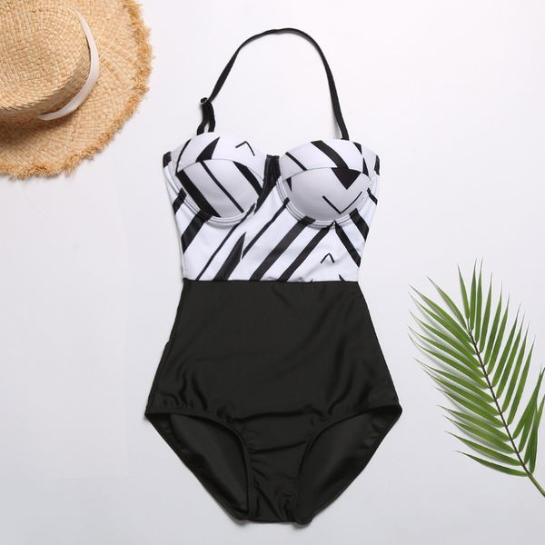 

2019 print swimwear for women swim wear one piece triangle bikinis push up bra swimsuit lady swimsuit monokini beachwear ing