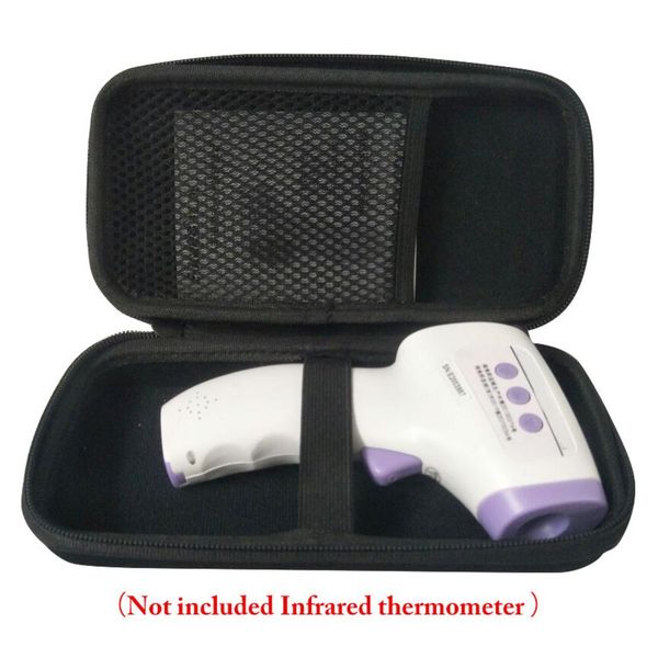 

forehead thermometer storage case eva shockproof waterproof storage box portable outdoor infrared thermometer carrying bag, Black;white