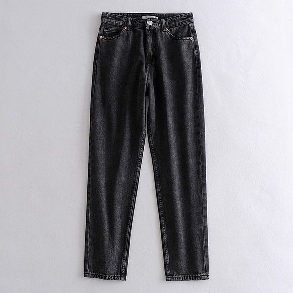 

fandy lokar casual high waisted jeans women fashion loose black denim pants women elegant ankle length jeans female ladies gad, Blue