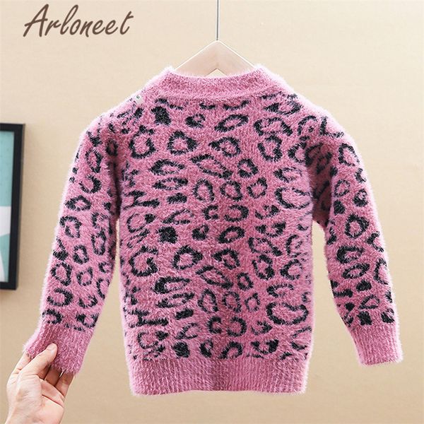 

arloneet clothes baby girls cardigan sweater knitted leopard print button outerwear baby girl sweater winter cotton jacket, White