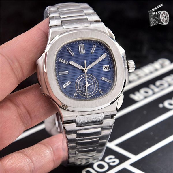 

man watch for mens design watches blue face 316 steel automatic mechanical movement wristwatches orologio di lusso, Slivery;brown