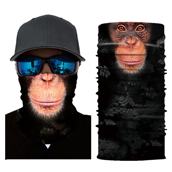 

3d animal ski cycling snowboard scarf neck warmer face mask balaclava bandana bike mask ing, Black