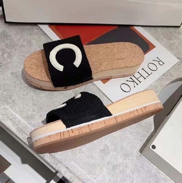 

spring new classics women brand slippers summer flat sandals fashion designer shoes leather beach shoes bag06 ch02, Black