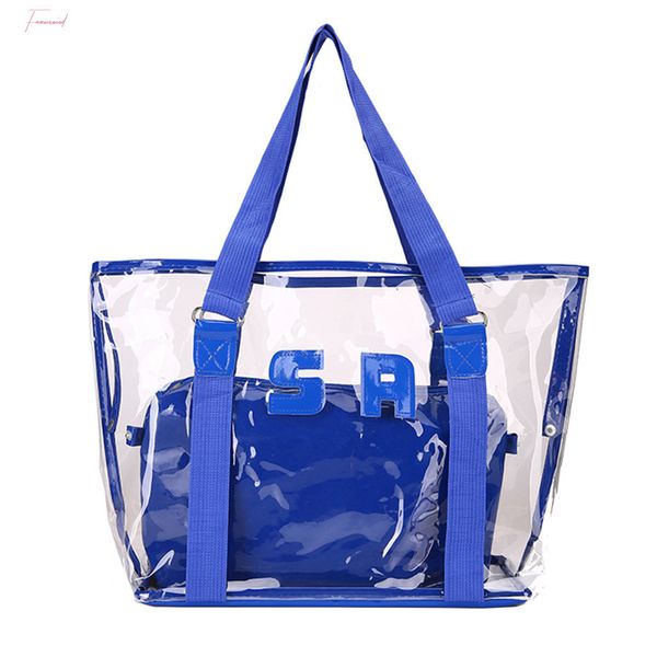 

fashion sac transparent lady large capacity transparent beach jelly handbag shoulder bag sac transparent femme zer