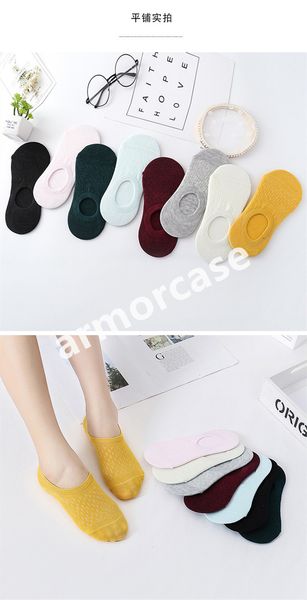 

girls women ankle socks sports cheerleaders skateboard sneaker short sock loafer boat non-slip antiskid candy color invisible socks cz410, Pink;yellow