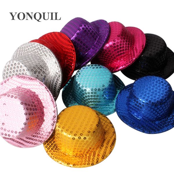 

5.2"(13 cm) 9 color blingbling mini fascinator hats female party hats,diy hair accesspries 12pieces/lot mh009