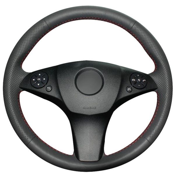 

hand sew black genuine leather car steering wheel cover for w163 m-class ml230 270 320 350 430 500 1997-2005