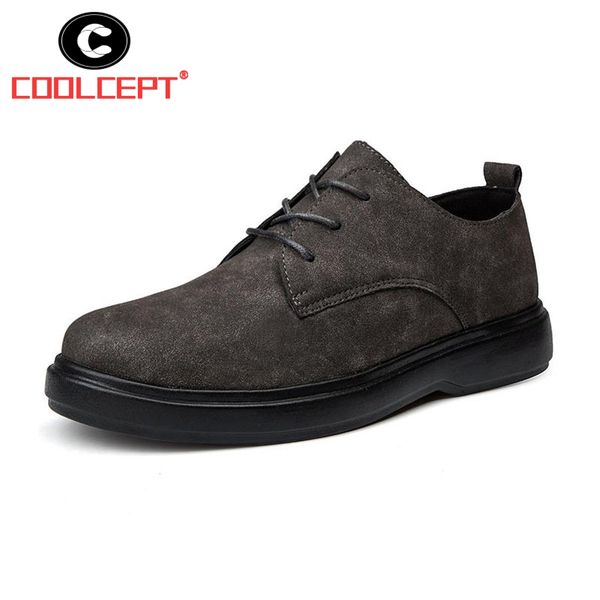 

kaizikarzi men leather dress shoes business party lace up formal shoes men flats soft oxfords vintage men's footwear size 39-44, Black