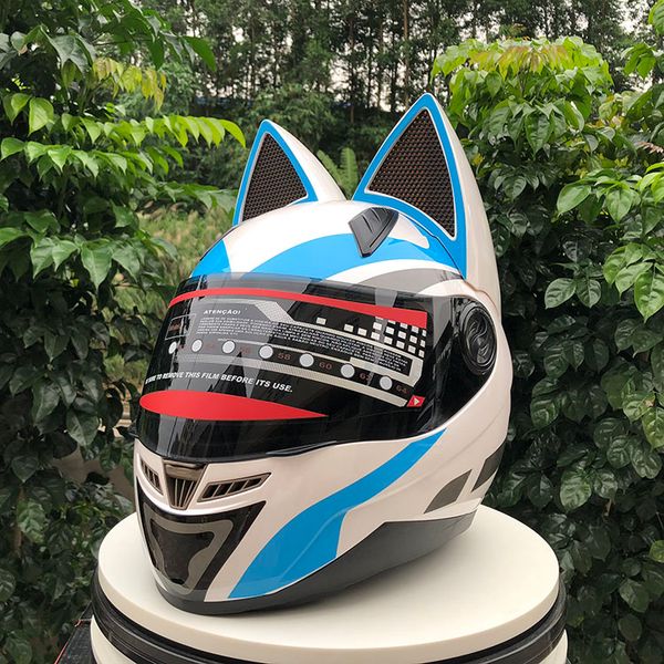 

nitrinos motorcycle helmet men women personality moto helmet capacete de moto white full face racing helmets casco