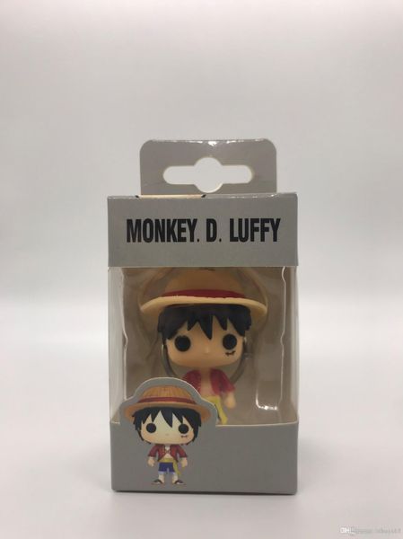

lxh brandnew funko pocket pop keychain - one piece luffy cartoon vinyl figure keyring keychain with box toy gift good quality ing