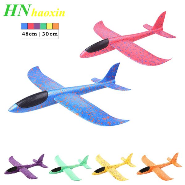 

Haoxin 48см многоцветная Рука Бросьте Летучий планер Planes Пена Самолет Модель Glow In The Da