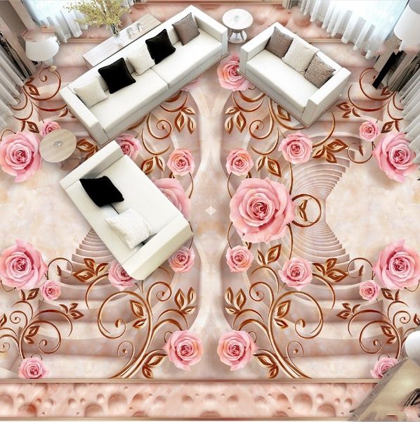 

self-adhesive] 3d floor tile flower 1512 floor wallpaper mural wall print decal wall murals